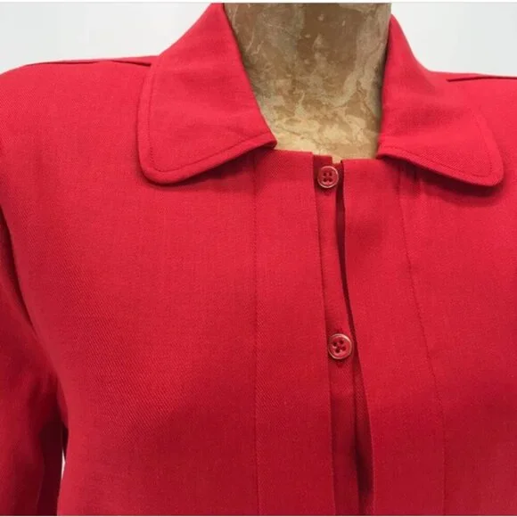 CAbi‎ 5472 Valentine Jacket Sz M Red Linen Blend - Picture 4 of 9